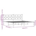thumbnail image 2 of vidaXL Metal Bed Frame without Mattress with Headboard White 76"x79.9", 2 of 9
