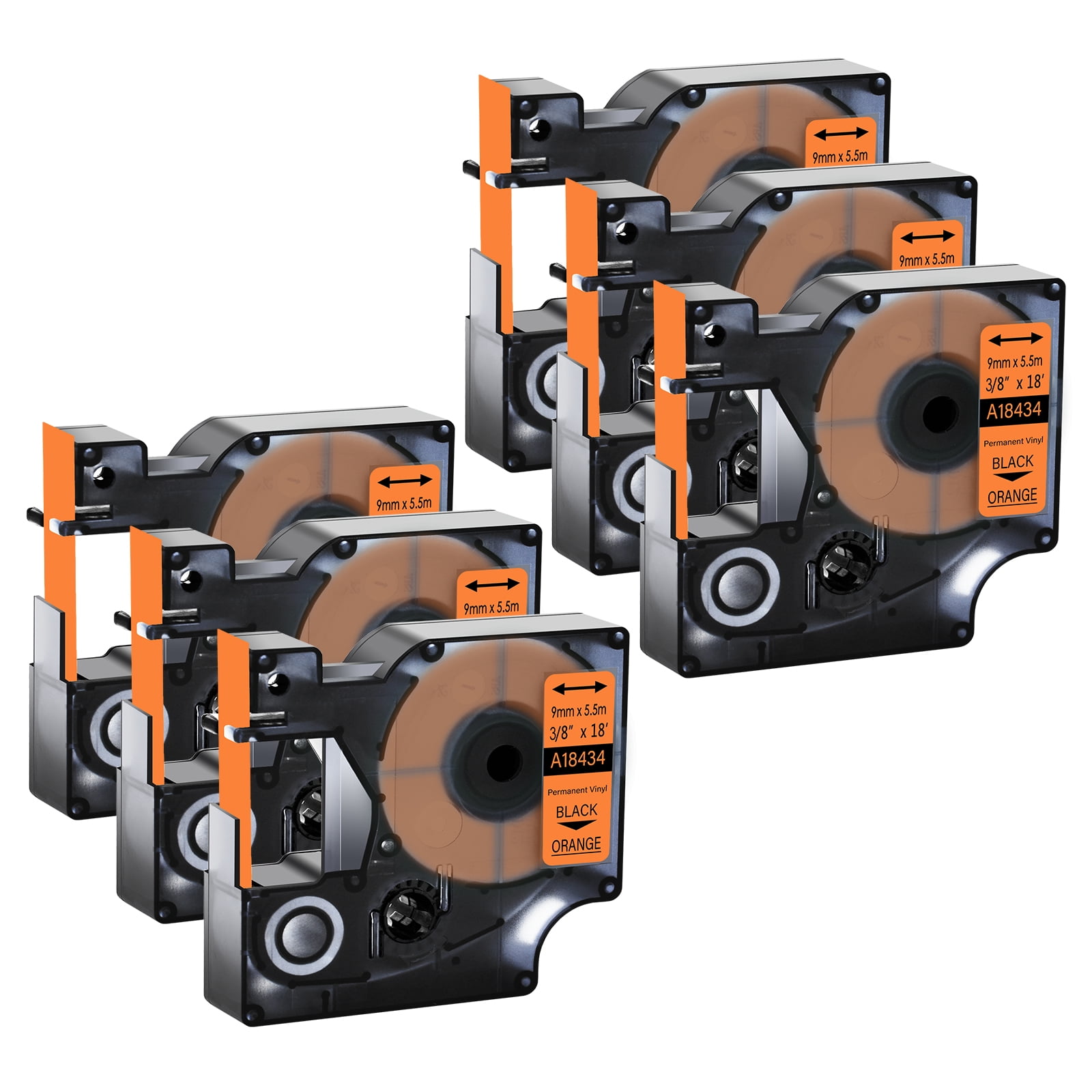 Buy GREENCYCLE 6PK Industrial Permanent Vinyl Label Tapes Compatible