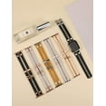 thumbnail image 6 of Wearlizer Leather Bands Compatible with Apple Watch Band 38mm 40mm 41mm 42mm 44mm 45mm 49mm(Ultra) Women, Double-Row Design with Rivets Decoration Stylish Strap for iWatch Series 8 SE 7 6 5 4 3, 6 of 6