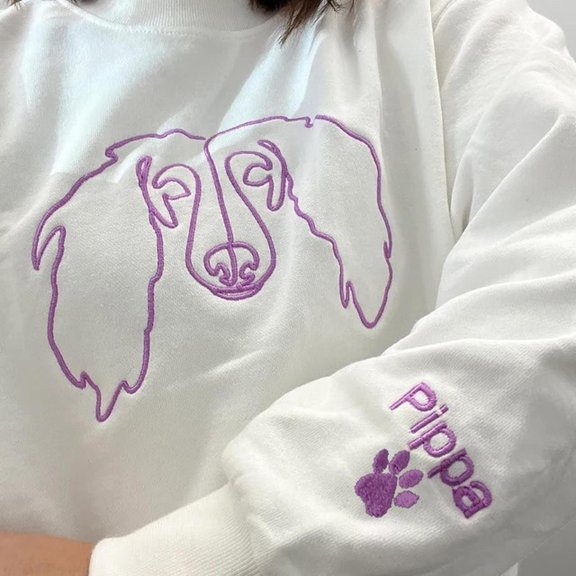 Dog Portrait Embroidered Pet Birthday Pet Lovers, Sweatshirt