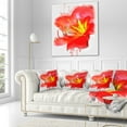 thumbnail image 3 of Designart Bright Red Lily Illustration Art - Floral Throw Pillow - 16x16, 3 of 5