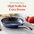 thumbnail image 3 of Lumenflon Deco 11” Nonstick Frying Pan Skillet, Made in Italy, Diamond Ceramic PFAS-Free, Dishwasher & Metal Utensil Safe, Durable Gloss Enamel Finish, Stay-Cool Handle, High Walls-Extra Room, Blue, 3 of 6