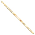 thumbnail image 2 of 14k Yellow Gold Bracelet Medical Figaro 6.5 mm 7 in Red Enamel Flat Link ID, 2 of 4