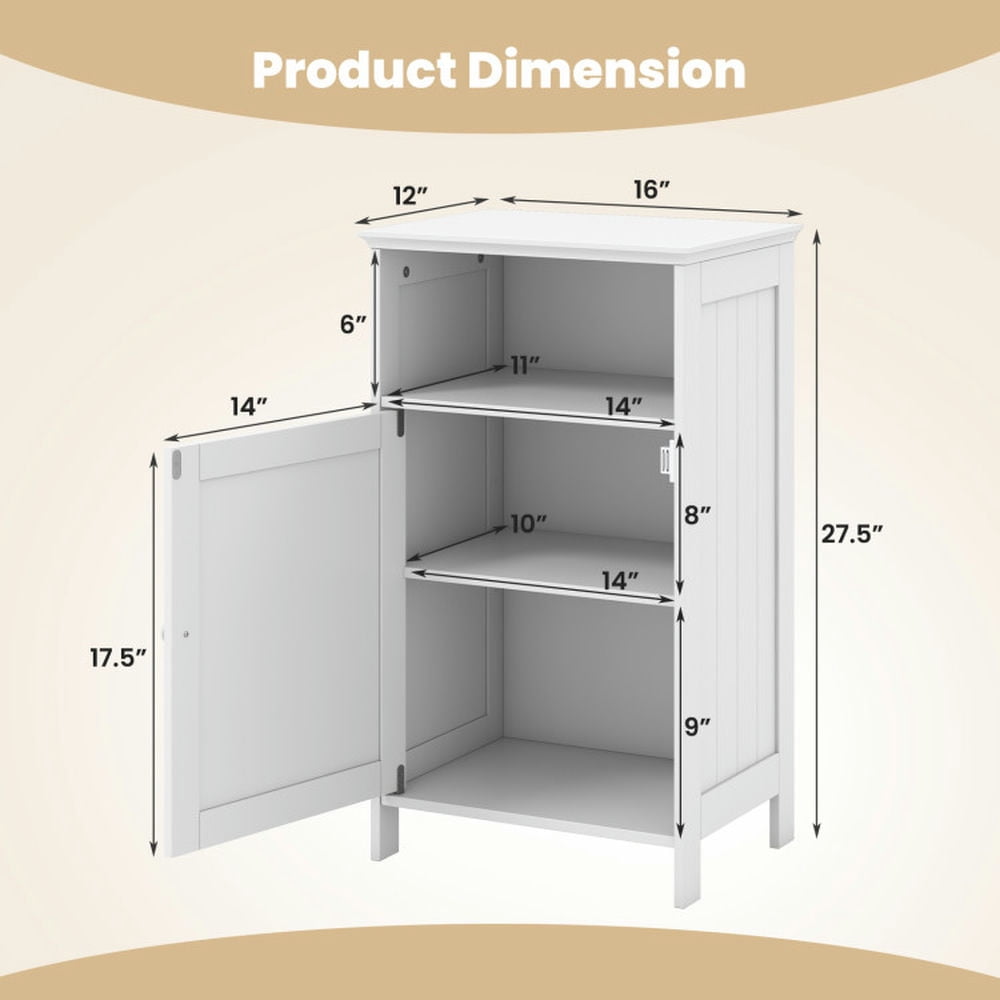 Finihen Bathroom Storage Cabinet, Bathroom Floor Cabinet, Bathroom Freestanding Adjustable Shelf Floor Storage Cabinet, for Bathroom, Living Room, Bedroom, Kitchen, White Finihen Bathroom Storage Cabinet, Bathroom Floor Cabinet, Bathroom Freestanding Adjustable Shelf Floor Storage Cabinet, for Bathroom, Living Room, Bedroom, Kitchen, White