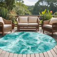 thumbnail image 4 of Ocean Waves Round Area Rug 6Ft Washable Circle Rugs for Bathroom Office, Abstract Turquoise Summer Beach Water Non-Slip Carpet Floor Mats Indoor Outdoor Carpet Runner Aesthetic Home Decor, 4 of 8