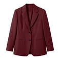 thumbnail image 2 of Daiosportswear Blazers for Women Business Casual Button Down Suit Solid Long Sleeve Jackets Wine, 2 of 5