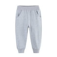 thumbnail image 2 of Esaierr Kids Baby Boys Girls Solid Colours Sweatpants Elastic Waist Cargo Pants with Pockets Lounge Joggers Trousers for Spring Fall Summer 1-9 Years, 2 of 8