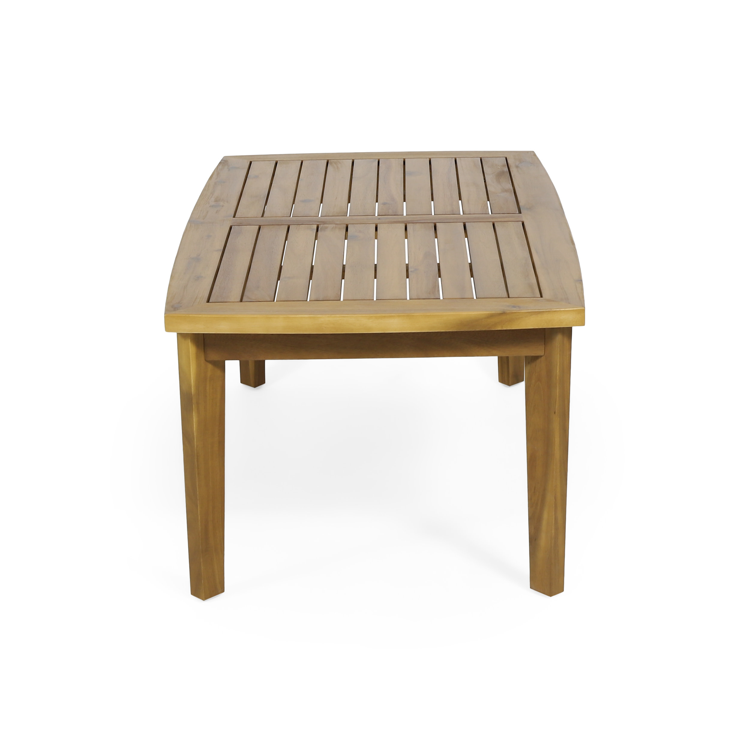 Milca Acacia Wood Outdoor Rectangular Coffee Table, Teak