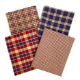 thumbnail image 3 of Americana Red & Navy Blue Assorted Homespun Plaid Gingham Homespun Cotton Fabric Bundle - Set of 4 Fat Quarters by JCS, 3 of 5