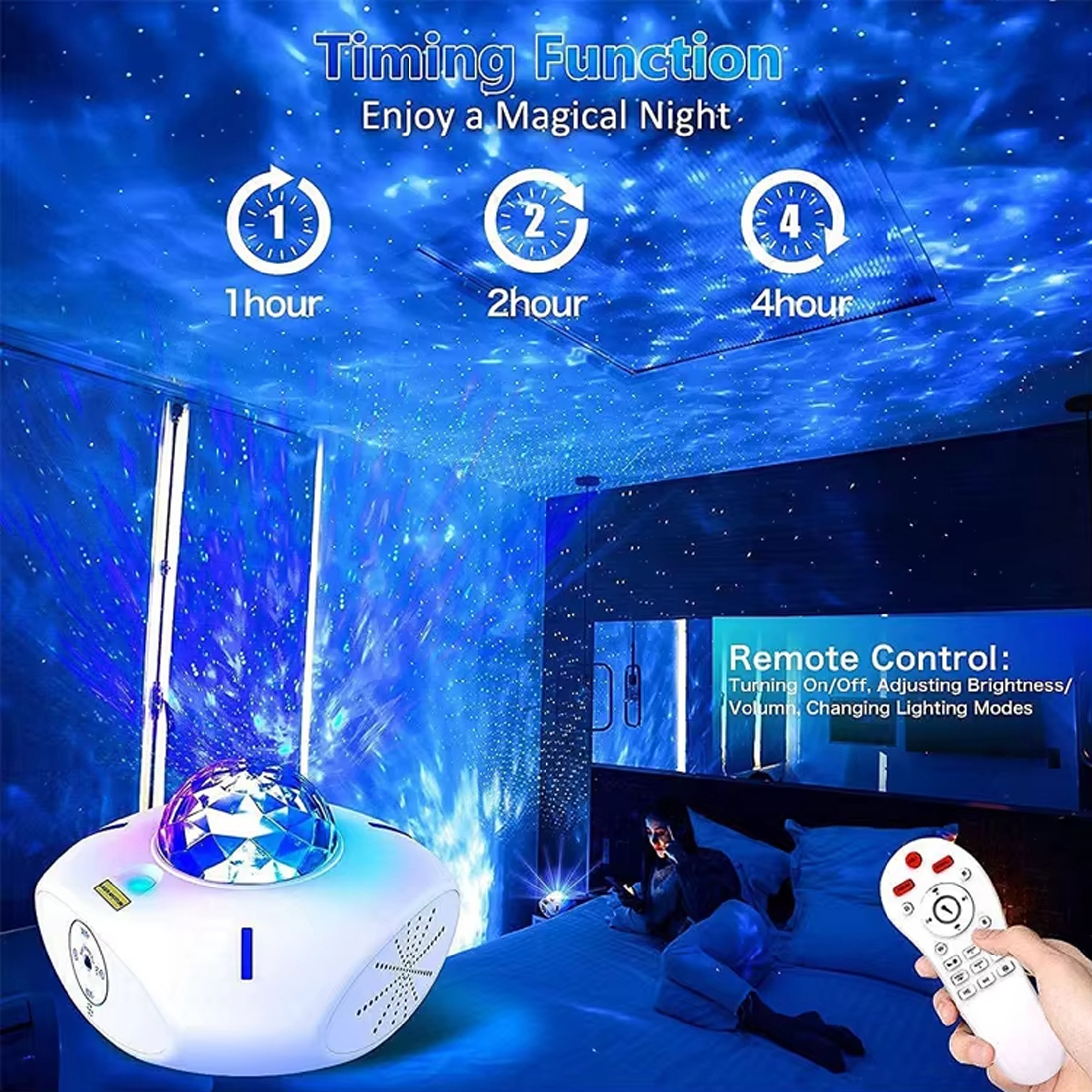 Flower Dance® Smart Led Starry Projector Beam Lights Triangle RGB Wifi Led Bedside Lamp for Baby Kids Plug in Night Light With Tuya App