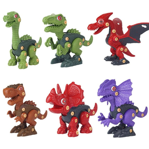 Juguetes de dinosaurios 6 piezas de juguetes de dinosaurios ensamblados, juguetes de construcción, bricolaje con caja de almacenamiento para niños Magideal Juguetes de dinosaurios