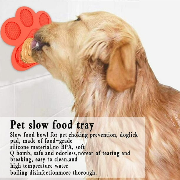 Dog Lick Mat Dog Lick Pad Silicone Lick Pads with Suction Cups Slow Feeding Dog Lick Mat for Dog Bath Red