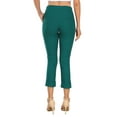 thumbnail image 7 of HDE Pull On Capri Pants For Women with Pockets Elastic Waist Cropped Pants Teal - S, 7 of 7