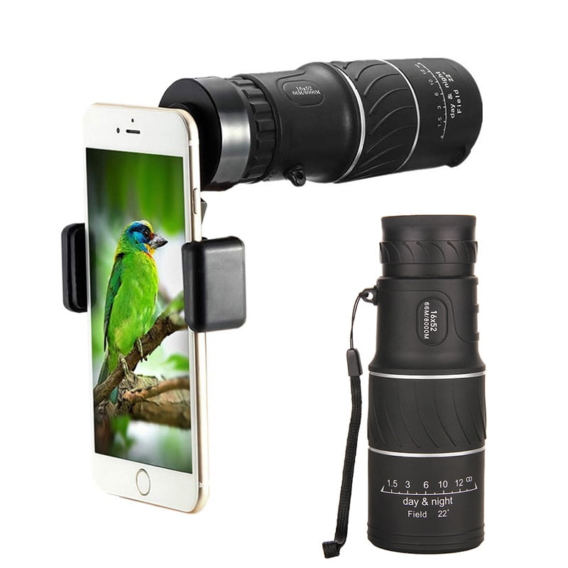 Camping Gift for Men. Mini High Power Monocular for Adults Telescope with Smartphone Holder Pocket Fishing Hiking Small Monocular Hunting Suitable for Bird Watching Tourist Landscape 