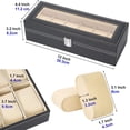 thumbnail image 4 of Caja de reloj de cuero PU con 6 ranuras, estuche de exposición, organizador de joyas con tapa de cristal con almohada suave, caja de reloj con ventana Visible, 4 of 5