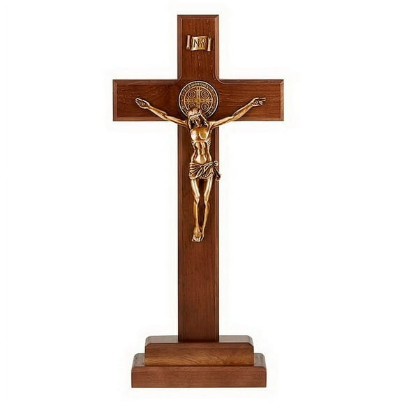 Christian Brands Catholic 13" Standing St Ben Crux Gold