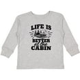 thumbnail image 3 of Inktastic Life is Better at the Cabin with Trees and Moon Boys or Girls Long Sleeve Toddler T-Shirt, 3 of 5