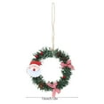 thumbnail image 3 of Zawou Christmas Mini Wreath with Artificial Pines, Snowman and Elk Decoration, Small Hanging Pendant for Holiday Ornaments, Green Seasonal Accent 13cm, 3 of 6