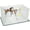 White Splash Guard Size 31x19x16 in, variant on Dog Litter Box with High Walls,Indoor Dog Potty for Small to Medium Dogs Like Corgie French Bulldog,etc.No Spill Silicone Pee Pad Holder Tray for Dogs Work with Most Training Pads and Easy to Clean.