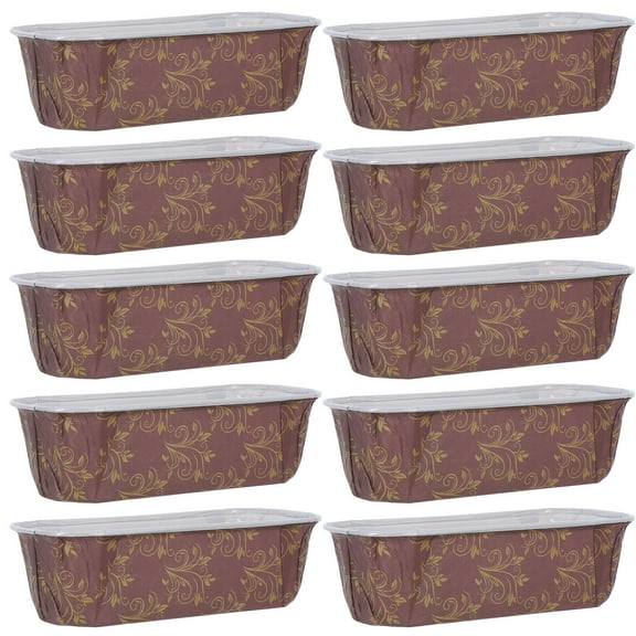 Masteelf 10-Pack Nonstick Greaseproof Paper Loaf Pans Disposable Rectangle Baking Liners for Bread, Cakes, and Loaf Molds