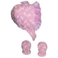 thumbnail image 3 of N'Ice Caps Baby Girls Minky Velboa Lined Bonnet Hat Mitten Accessory Set - Infants Winter Pink, 3 of 3