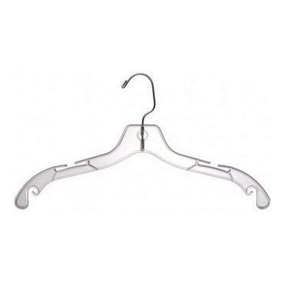Clear Plastic Clothes Hangers (50 Pack) - 17 Inch Heavy Duty Hangers with Swivel Hooks - Non Slip Notched Design for Clothes Organization - Closet Space Saver