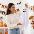 thumbnail image 6 of Halloween Hanging Ghost Decor, 25" White Ghost Pendant Ornaments,Outdoor Indoor Halloween Decor for Porch,Tree,Yard,Window,Garden,Spooky Flying Ghosts Props, 6 of 7