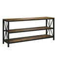 thumbnail image 6 of Lavish Home 70-inch TV Stand 3-Tier Open Back Entertainment Center, Brown Woodgrain, 6 of 8