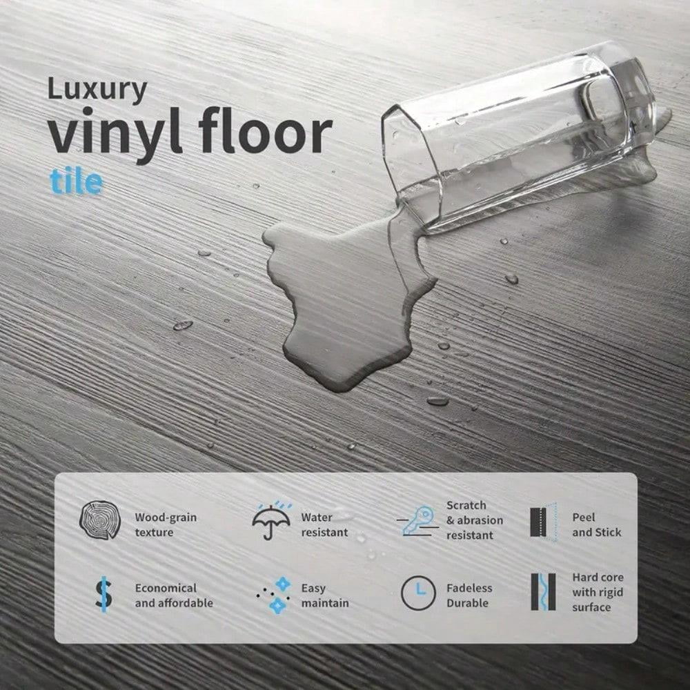(30 Pack) Peel & Stick Floor Tile, 11.8"x11.8" Vinyl Wood Grain Self Adhesive Flooring