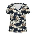 thumbnail image 6 of Cloaraye T Shirts for Women Summer V Neck Short Sleeve Shirts Fashion Floral Printed Tunic Top Springs Beach Vacation Clothes, 6 of 6