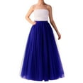 thumbnail image 2 of MIXUE Skirts For Women Summer Mesh Solid Color Elastic High Waist A Line Princess Tutu Dancing Maxi Skirt Daily-Wear,Blue,One Size, 2 of 2