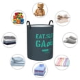 thumbnail image 4 of ZICANCN Laundry Basket Organizer, Game Slogan Design Print Green Collapsible Hamper for Bathroom Bedroom Laundry Room, Medium Size, 4 of 7