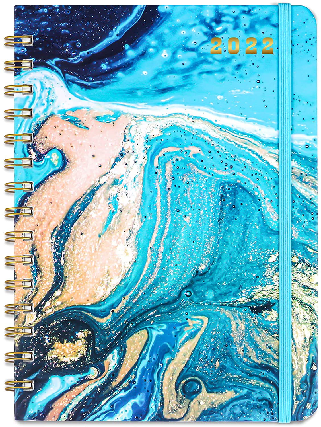 Weekly & Monthly Planner with Tabs Medium Marble 6.3" x 8.4" 2021 Planner