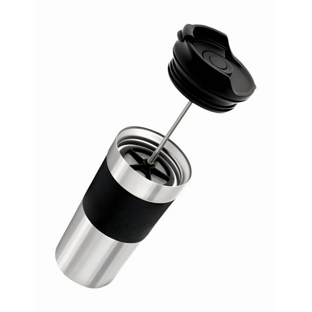 Termo Xtellar Para Café Con Prensa Francesa 450ml Portátil color plateado