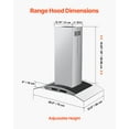 thumbnail image 6 of KFFKFF Chimney‑Style Ceiling Mount Range Hood Kitchen Vent, Stainless Steel 30‑Inch, 6 of 9