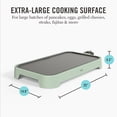 thumbnail image 4 of Martha Stewart 12” x 22” Electric Griddle, XL Ceramic Nonstick, Honeydew Green, 4 of 8