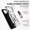 thumbnail image 2 of KOMI for iPhone 12 Mini Case with Camera Lens Cover HD Screen Protector, Dual Layer Military Grade Drop Protection Magnetic Ring Holder Kickstand Protective Phone Case for iPhone 12 Mini 5.4 inch, 2 of 5
