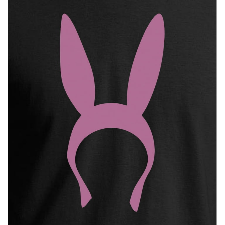 Louise Belcher Ears Hat Tee Animated Show Swim Network Adult Shirt Black XL