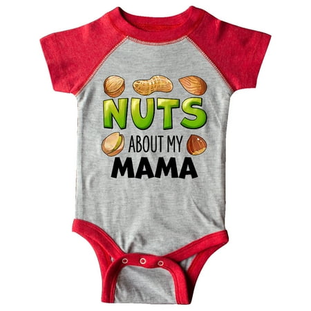 

Inktastic Nuts About My Mama Peanut Almond Pistachio Gift Baby Boy or Baby Girl Bodysuit