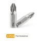 thumbnail image 3 of Uxcell 5pcs PZ2 Pozi Punta de Destornillador 1/4" Vástago Hexagonal 25mm/1" Longitud Magnética Phillips Slotted Hex Bits Punta de Destornillador de Acero S2, 3 of 7