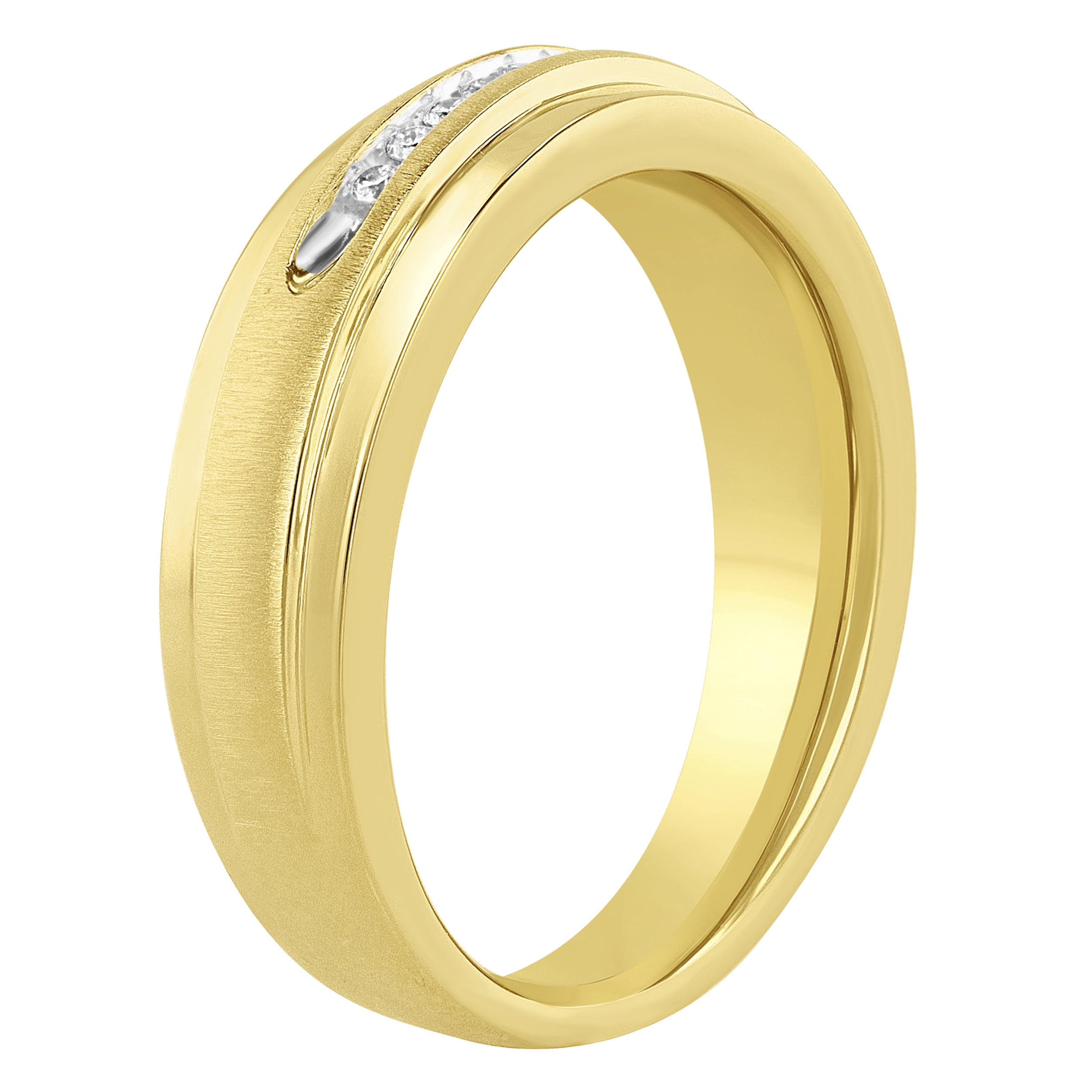 Brilliance Fine Jewelry Mens Diamond Straight Line Band .10CTW in Vermeil