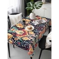 thumbnail image 6 of Vintage Flowers Table Cloth, Ethnic Boho Floral Botanical Black Waterproof Tablecloth for Rectangle Tables, Reusable Washable Fabric Table Cover for Restaurant Kitchen Dining Tables 60"x120", 6 of 6
