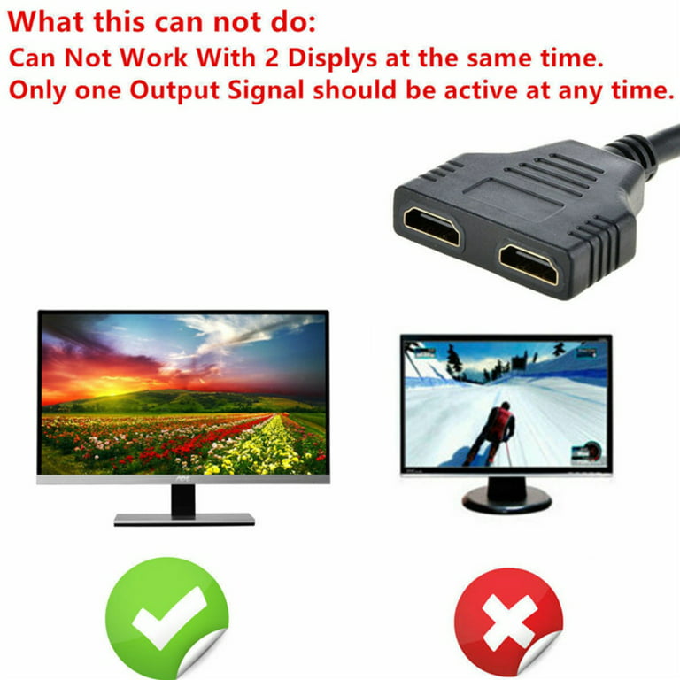Hdmi Splitter Adapter Cable Hdmi Splitter 1 In 2 Out $hdmi Male To