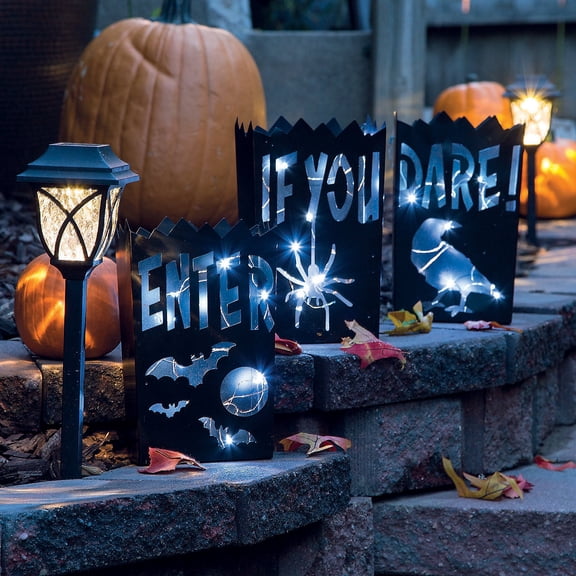 Vintage Halloween Metal Luminaries - Home Decor - 3 Pieces