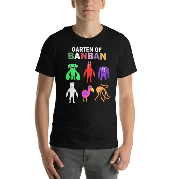 Garten of Banban T-shirt Design – Unique & Playful Cartoon Characters (Black, XS)