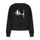 thumbnail image 4 of Mujeres moda casual estampado cuello redondo suelta manga larga blusa corta sudaderas sin capucha Fridja fjkfkj2936, 4 of 8