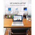 thumbnail image 2 of HP Newest 14" Laptop Student Business, with Office Lifetime License & Windows 11 Pro, Intel Dual-Core N4120, 16GB RAM, 384GB Storage(128GB eMMC+256GB Micro SD), Ultra Light, Webcam, WiFi, HDMI, 2 of 5