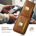 thumbnail image 2 of ELEHOLD for iPhone 15 Wallet Case,Flip Back Card Holders Premium PU Leather Magentic Closure Stand Function Shockproof Protective Business Case for Men Women for iPhone 15 -6.1 Inch,Brown, 2 of 5