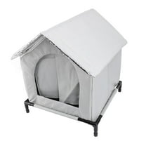 COSTYLE Outdoor Cat House, Weatherproof Large Cat Shelter for Outside, Insulated Elevated House for Stray Cats with Cushion - 16.5" x 16.5" x 16.5"