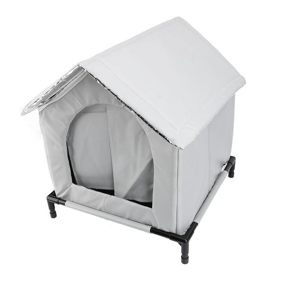 COSTYLE Outdoor Cat House, Weatherproof Large Cat Shelter for Outside, Insulated Elevated House for Stray Cats with Cushion - 16.5" x 16.5" x 16.5"